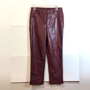 Joie Burgundy Vegan Leather Pants